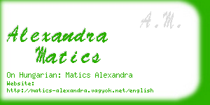 alexandra matics business card